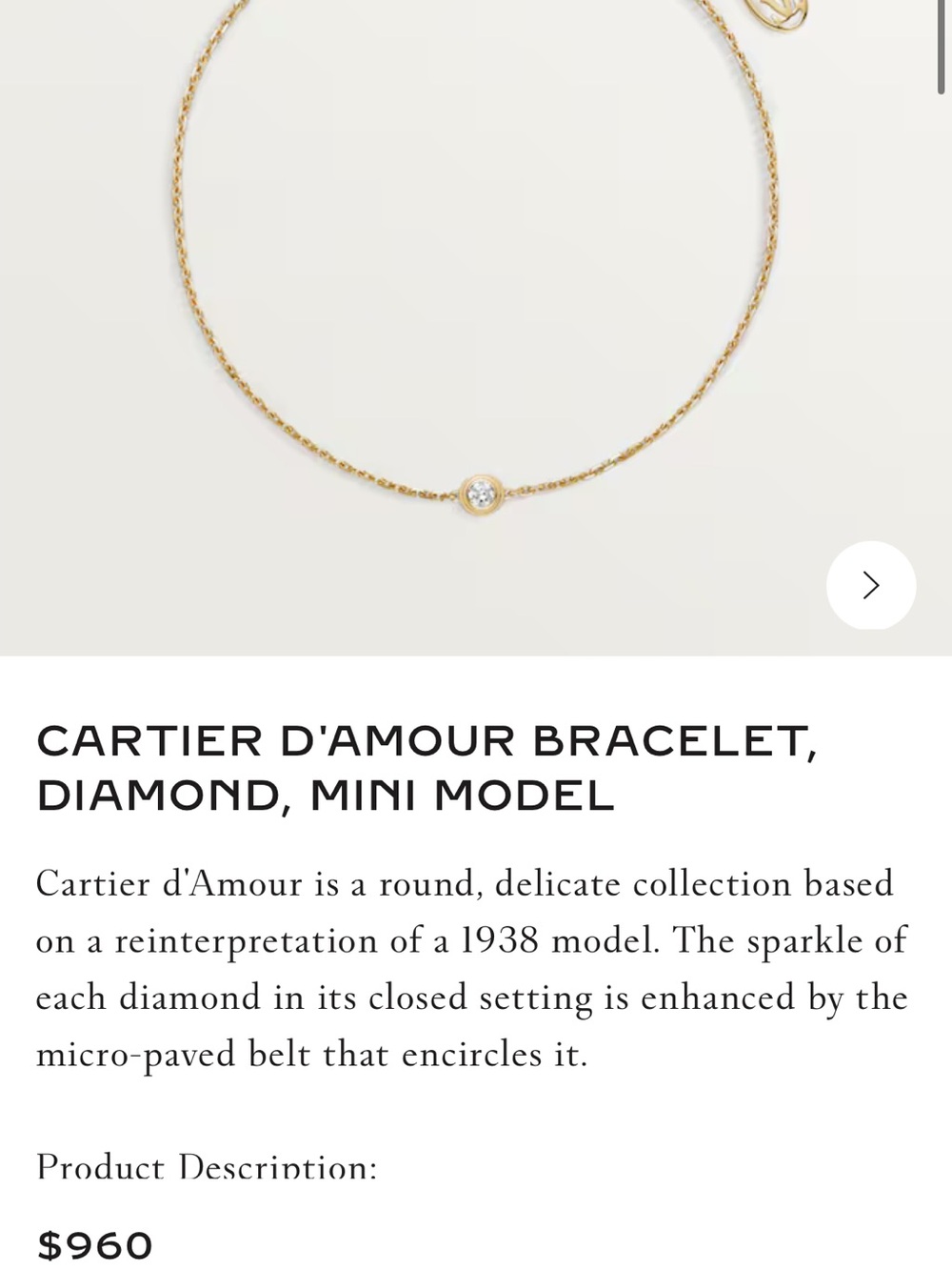 Cartier Gold Chain Bracelet with Single Bead